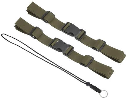 PATIKIL Ryggsäck bröstrem set, 2-pack polyesterband justerbar ersättningsrem med snabbspänne och anti-förlorat snodd för väska utomhus vandring cykling, grön, gRÖN, 27cm