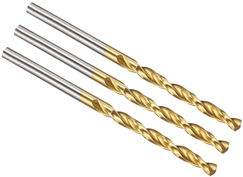 PATIKIL 3.5mm Drill Bit, M42 8% Cobalt High-Speed Steel Jobber Straight Shank 135° Titanium Nitride (TiN) Coated for Hard Metal Stainless Steel - 3 Pack
