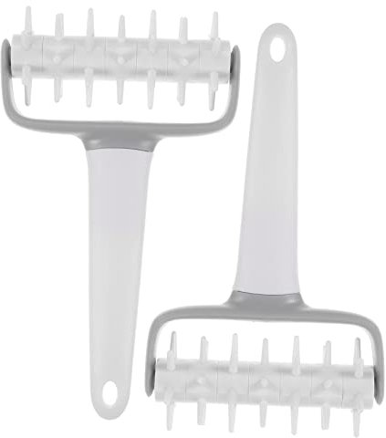 Cabilock 2pcs Pizza Dough Docker Pin Puncher Set Plastic Pastry Rolling Pin Tool for Homemade Baking Pizza Bread Cooking Kitchen