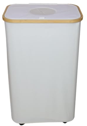 Cesto Ropa Sucia con Tapa y Ruedas Plegable BEIGE 100L - Cesta Lavandería con Bolsa con Asas Extraíble y Lavable - Cubo Laundry Basket para Dormitorio - Cestos para la Colada Fácil de Montar