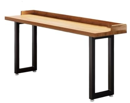 Bartabeller Industriellt lågt barbord med bakstänkskydd och metallram Multifunktionellt långt smalt köksmatbord Bar Bordets Högbord(160 * 40 * 75cm)