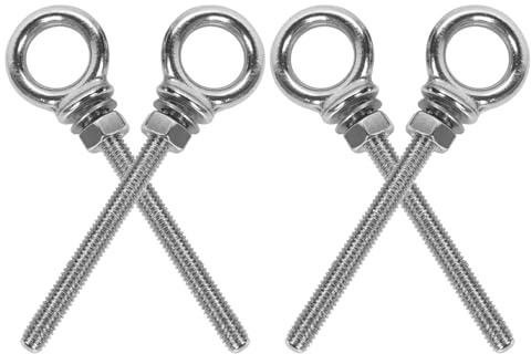Alipis 4 Piezas Pernos de Ojo de Acero Inoxidable con Tuercas Tornillos de Gancho Cerrado para Fijación Paredes Anclajes Versátiles para Concreto y Metal