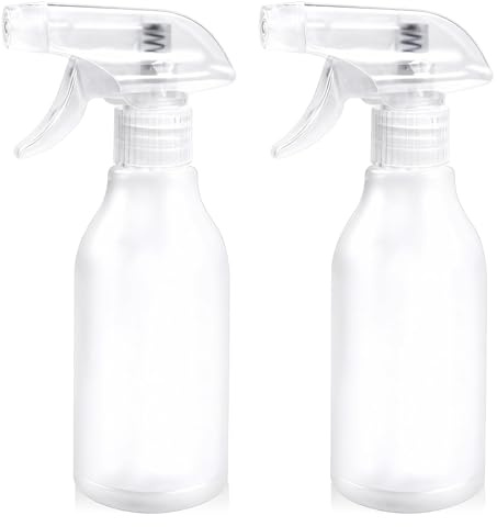 Quelcc Bote Spray 300ml Pack de 2 Botellas, Bote Spray Pulverizador, Pulverizadoras con Boquilla Regulable para Riego Plantas Limpieza Hogar Cuidado Cabello y Mascotas Diseño Antifugas