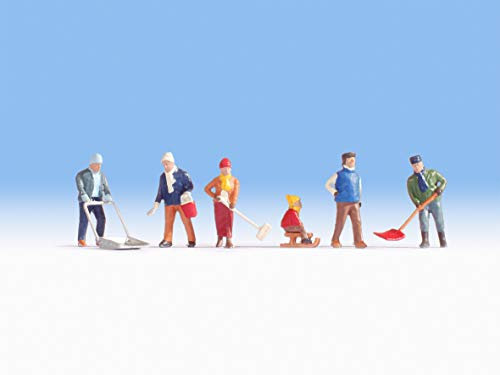 NOCH® H0 Winterarbeiten Figuren-Set mit Modellfiguren H0, 1:87 für Winter Dioramen und Kreatives Basteln