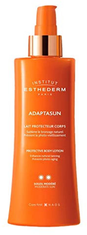 Institut Esthederm - Adaptasun - Latte Solare Protezione Corpo - Per Ottimizzare la tua Abbronzatura Naturale - Sole Moderato - Flacone 200 ml