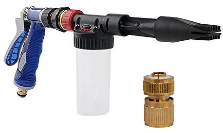 Pistolet pulvérisateur haute pression NUZAMAS, pulvérisateur à mousse, réglable, lavage de voiture 2en1, Foamaster, nettoyage de voiture, tuyau de lavage, bouteille de mousse, adaptateur rapide-bleu