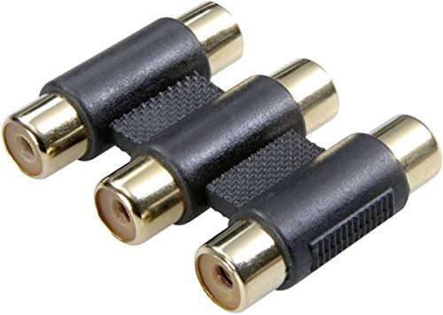PremiumCord Cinch-adapter, 3 x Rcaplastic-hölje, F/svart