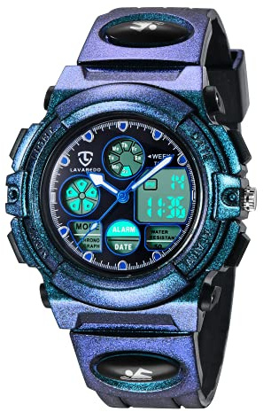 aswan watch Reloj Deportivos para Niños y Niña Resistente al Agua Digital Analógico Militares Impermeable Relojes Niño Azul Dragón