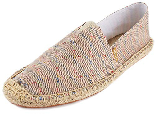 Kentti Uomo Piatte Tela Casual Slip On Quadri Espadrillas Arancione 41 EU