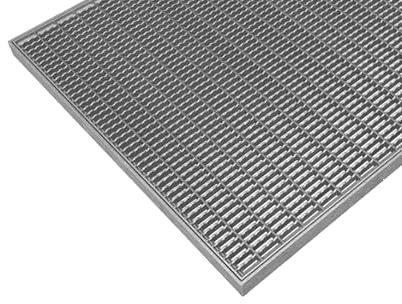 CSN Gitter Fussmatte Gitterwerke | Hineingedrückt gezahnt verzinkter Stahl | Gitterroste gerippt | Schuhabstreifer Abtreter Fußmatte verzinkt Fußabtreter mit Stahl Rahmen (60 x 40 cm), Silber