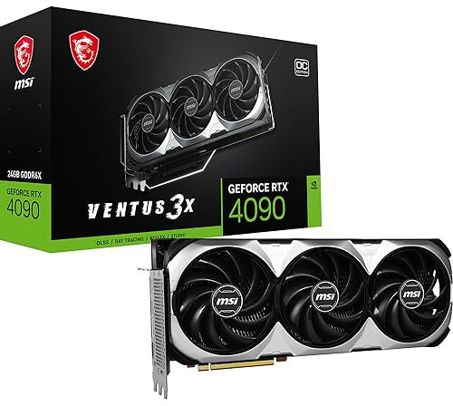 MSI GeForce RTX 4090 Ventus 3X 24G OC Carte Graphique - GPU RTX 4090, GDDR6X 24GB (21Gbps/384 Bits), PCIe 4.0-3 x Ventilateurs TORX 4.0 - HDMI 2.1a, DisplayPort 1.4a