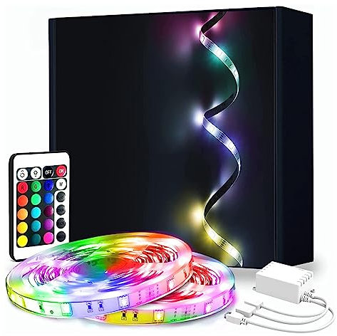 phopollo Led Strip Light, 30m Led Strip Lights(2 Rolls of 15m) Music Sync Mode with Mic,Smart App Control with Remote, Ultra-Long 24V Lights for Bedroom, Party, Packaging May Vary