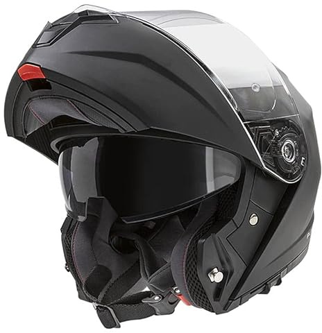 GARIBALDI G100 Negro Mate - Casco de Moto Modular Integral P/J + Pinlock - Casco con Visor Solar Homologado ECE (XL)