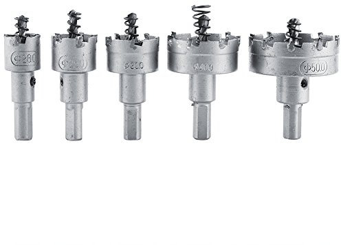 Telituny Brocas Coronas Metal, 20 mm 25 mm 30 mm 40 mm 50 mm 5 piezas sierra perforadora Kit HSS TCT Cores Herramienta cortadora orificios para metal Acero inoxidable Hoja hierro Latón Fibra vidrio