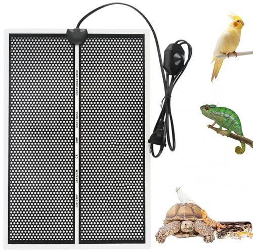 Dhqkqg Tapis Chauffant Reptile, 20W Tapis Chauffant Terrarium, Coussin Chauffant Terrarium Réglable, Tapis Chauffant pour Reptiles, Tortue, Serpents, Lézard, Gecko 42 x 28 cm