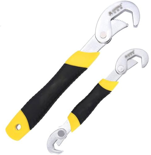 QZHDX Juego de Herramientas con Llave de Tubo de Apertura rápida y Multifuncional con alicates para sifón de Grifo, Llaves con empuñaduras ergonómicas