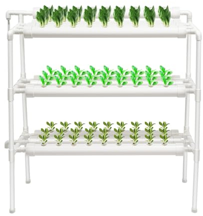 LIAIZE Kit di coltivazione idroponica con 90 siti di piante, sistema di coltivazione idroponica a 3 strati, kit idroponico per la coltivazione del sito idroponico, sistema di giardinaggio idroponico,