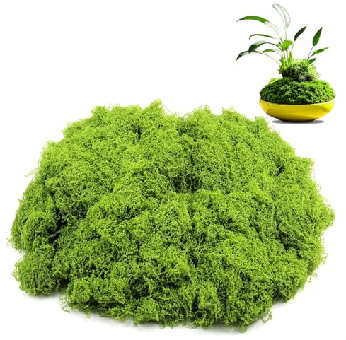 TAIYOU 50 g di muschio artificiale per artigianato, finto muschio verde decorativo per piante, giardino, prato, artigianato, decorazione, tavolo da pranzo, festa di nozze
