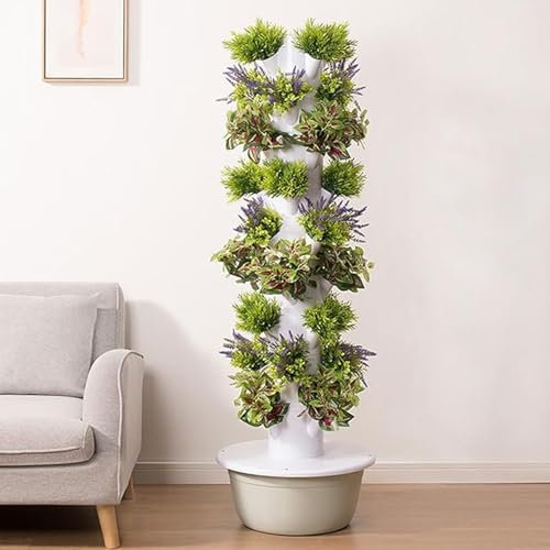 Sistema di coltivazione idroponica, kit per giardino interno con fioriera per erbe aromatiche, torre da giardino verticale, sistema di coltivazione di piante da interno, giardino portatile moderno,