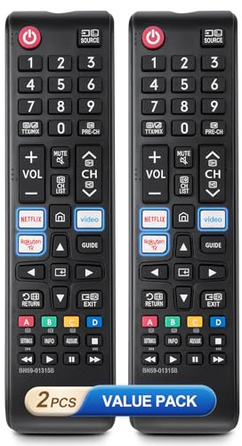 (2 Stück) Universal Ersatz-Fernbedienung für Samsung TVs– Kompatibel mit Samsung LED, QLED, Curved, HDTV, 3D, 4K& Smart TVs