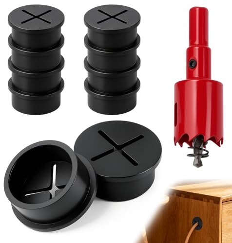 SWTYExt 8 stycken kabelsamlare 20mm kabelsamlare för bord med 1 hålsåg