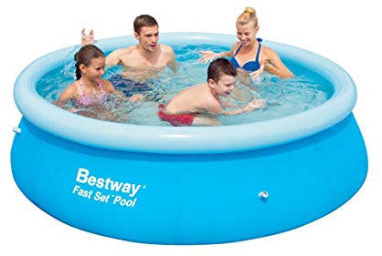 Bestway 8ft Fast Set Pool | Inflatable Family Swimming Pool, Outdoor Kids Pool