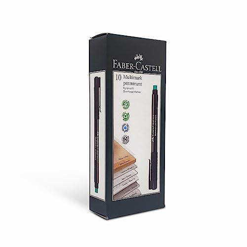 Faber-Castell pennarello per CD/DVD Marker permanente punta sottile inchiostro nero, confezione da 10