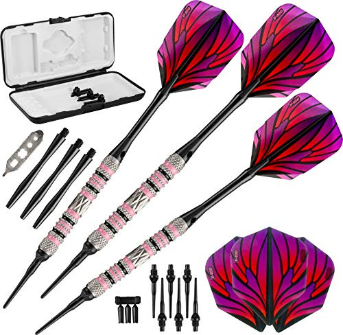 Viper by GLD Products Wings 80% Tungsten Soft Tip Darts with Storage/Travel Case, 16 Grams, Pink, One Size (21-1975-16)