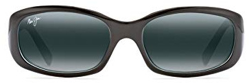 Maui Jim Women's Punchbowl Polarized Rectangle Sunglasses, Black With Blue/Neutral Grey Polarized, Medium Fit