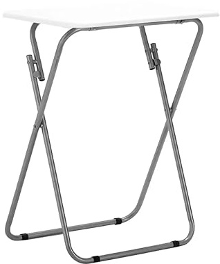 Premier Housewares Folding Camping Table - Foldable Outdoor Table for Drink Coffee - Lightweight Small Picnic Table for Camp - White Collapsible Kitchen Work Table