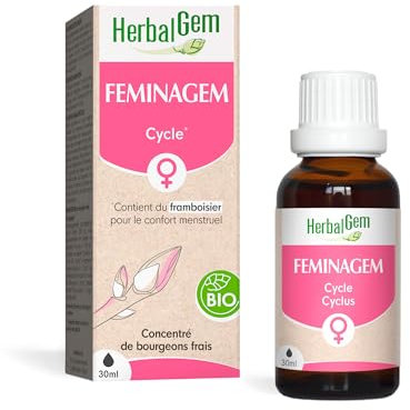 HERBALGEM, Feminagem BIO, Complexe de Gemmothérapie Concentrée, Favorise le confort menstruel, 30 ML