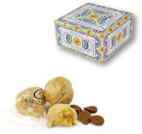 RAREZZE - Sizilianische Mandelkekse frisch gebacken Handgemachte in Sizilien von einer alten handwerkskonditorei - Geschenkbox 400g