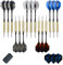 moonlux 15 Stück Steel Darts Pfeile Set, Profi Steeldarts Dart Pfeile mit Metallspitze, Aluminium Schaft, 3 Stück Ersatzflights, 18g, mit Point Spitzer