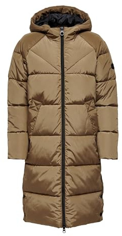 ONLY Onlamanda-Capa de Puffer Larga (CC) Abrigo, Coconut Toasted, S para Mujer