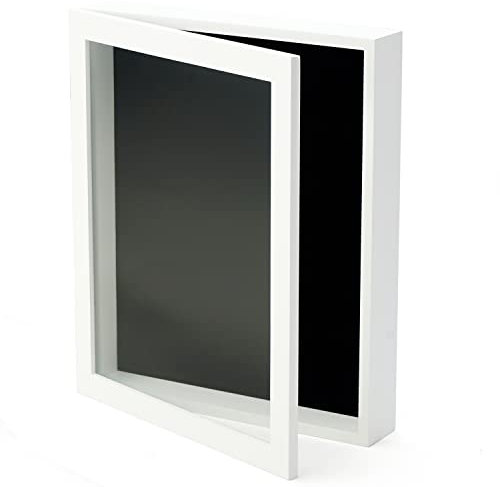 Forever Frames 35.5x43.2 cm großer Schattenbox-Rahmen, Deep Shadow Box Vitrine, weiße Schattenbox, Shadowbox Bilderrahmen, Militär Schatten Box Holz, Hochzeit Schatten Box Rahmen