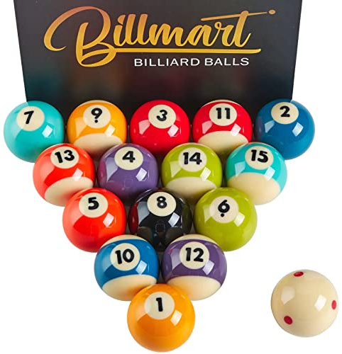 Billmart Premium biljardbollar biljardbordstillbehör 5,4 cm normal storlek 16 biljardbollar biljardset