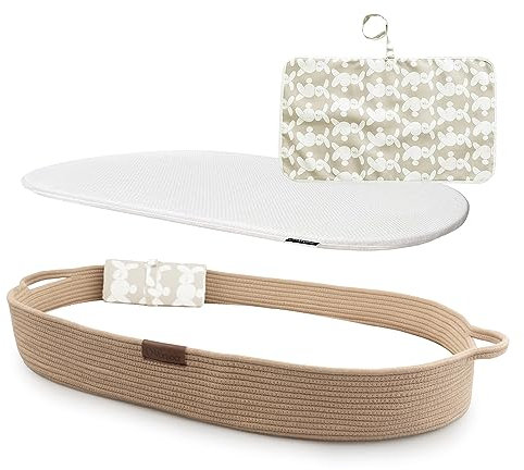 Yunioo Wickelkorb Baby mit Reise Wickelauflage, Weiche, tragbare, wasserabweisende Hülle Babykorb - Geschenke für Baby