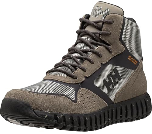 Helly-Hansen Monashee ULLR HELLY TECH - Scarponi da trekking impermeabili da uomo, con cuciture HH, in pelle scamosciata, LWG, senza PFC, DWR, 720 Fallen Rock/Nero, 9.5