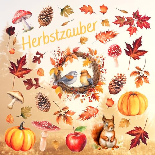 Set di immagini per finestre autunno I colorato su entrambi i lati I adesivo statico I riutilizzabile I in tedesco I dv1311