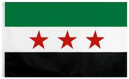 Bemvp Syrien-Flagge, 90 X 150 cm, Polyester, Syrische Arabische Republik, DREI-Sterne-Flagge, Lebendige Farben, Syrisches Outdoor-Banner Für Festival-Party-Dekoration