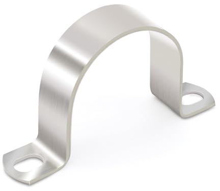 Heavy Duty Pipe Clamps 2-3/8 FamlTol U Shape Brackets 304 Stainless Steel Tube Clamp Rigid Pipe Strap for Pipes and Cables | Ø 60 mm | 6 pcs