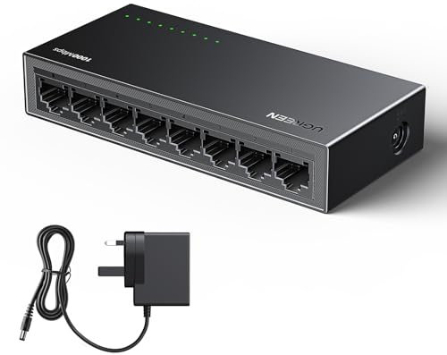 UGREEN Network Switch,8 Port Ethernet Splitter,High-speed Gigabit Ethernet Switch Hub,Desktop & Wall-Mounting Internet Splitter,Plug & Play LAN Switch for TV/Laptop/Switch/Router/Monitor