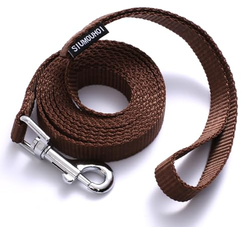 Siumouhoi 6 FT Traditional Style Dog Leashes, Strong Collar Hook, for Small, Medium and Large Dogs (Brown, 180cm x 1.5cm)