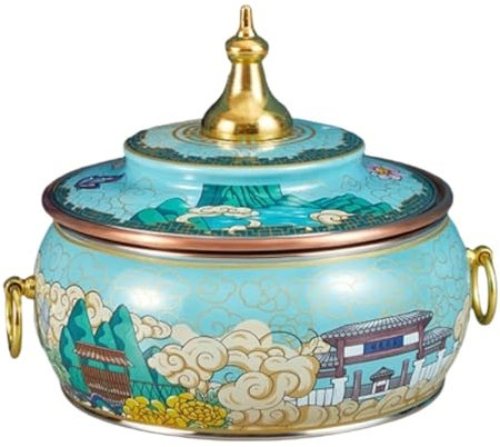 DONGGANSHI Olla Caliente de Cobre de Beijing, Olla Caliente de Estilo Chino, Olla Caliente de carbón, Olla Caliente China, Olla Individual, Olla Caliente para Compartir Comidas, Olla de Cobre