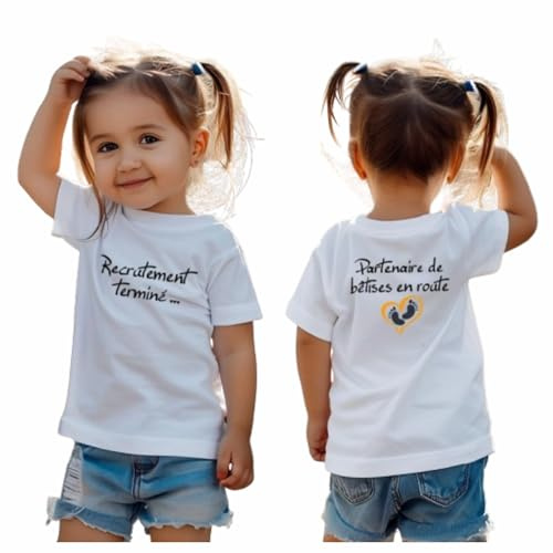 T-shirt annonce de grossesse - Idée pour annonce futur bébé, annonce grande soeur/frère, cadeau de grossesse, annonce grossesse famille (1/2 ans)