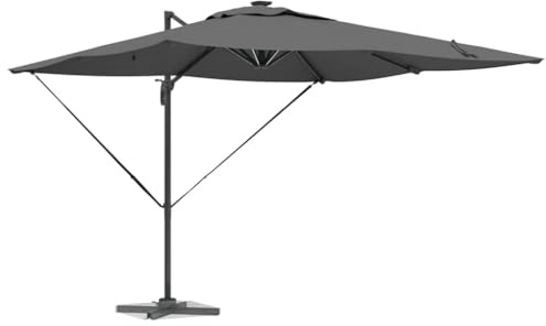 vidaXL Parasol 286 x 285 x 270 cm Aluminium, Garden and Terrace, Rectangular Outdoor Umbrella, Tiltable Rotatable Patio Shade, Modern Cantilever Parasol, Summer Canopy