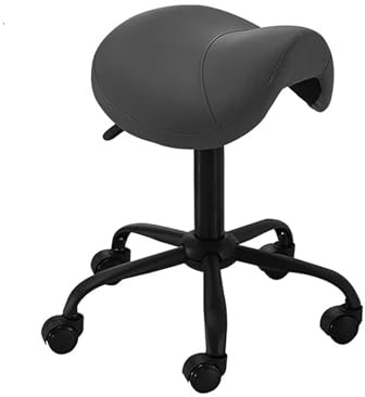 FXLUHAY Silla de Montar de 42 a 52 cm de Altura Ajustable, Taburete, Soporte Lumbar, Silla de SPA de Cuero, Silla giratoria ergonómica con Ruedas for Tienda, hogar y Oficina.