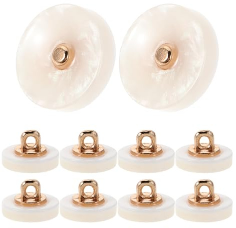 Toyvian Botones Decorativos para Ropa Mujer 50 Unidades Redondos de Resina Vástago 18L 115 MM Color Blanco Brillante Ideales para Camisas Blusas y Manualidades