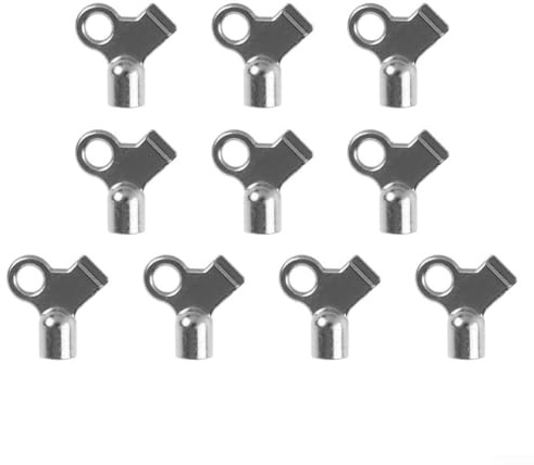 10-Pack Zinc Alloy Radiator Bleed Keys with Square Hole Design for Air Vent and Exhaust Valve Maintenance, Compact 2.2 x 2.2 x 0.9 cm Plumbing Tool for Home Radiator Service