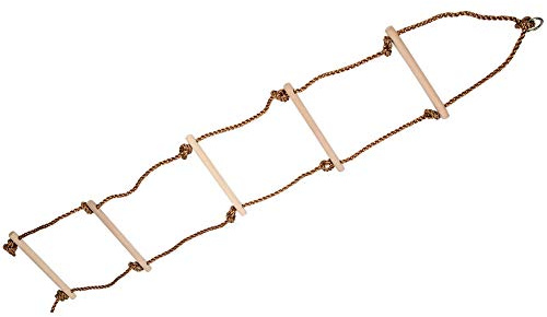 Scala di Corda da Arrampicata in Legno per Bambini, Giocattolo Fitness Ad Altezza Regolabile, Migliora Le capacità Motorie, Perfetta per Giocare All'aperto, Materiale Ecologico, Lunghezza